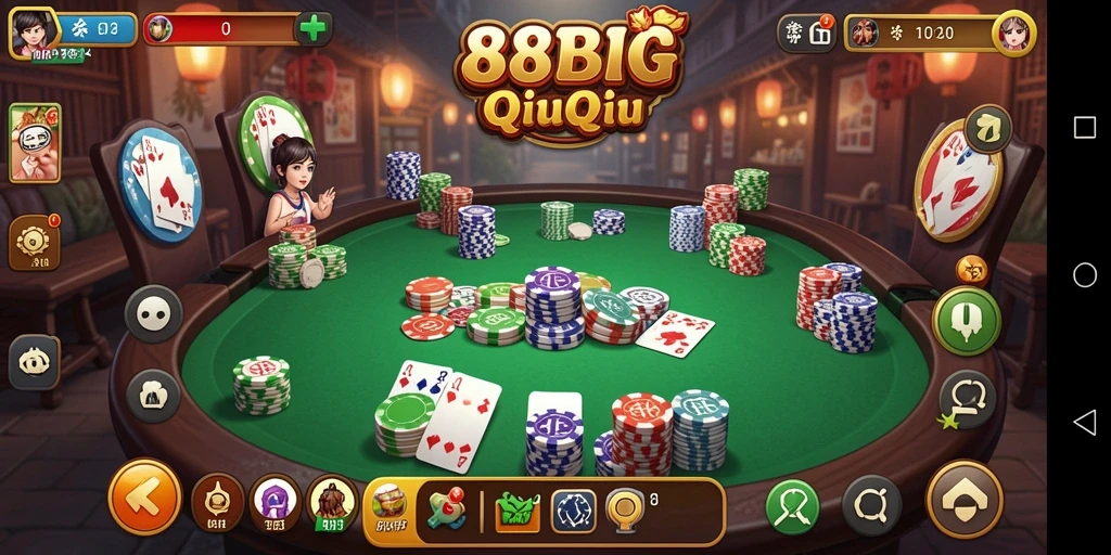 Tampilan gameplay QiuQiu yang menyenangkan di 88BIG.