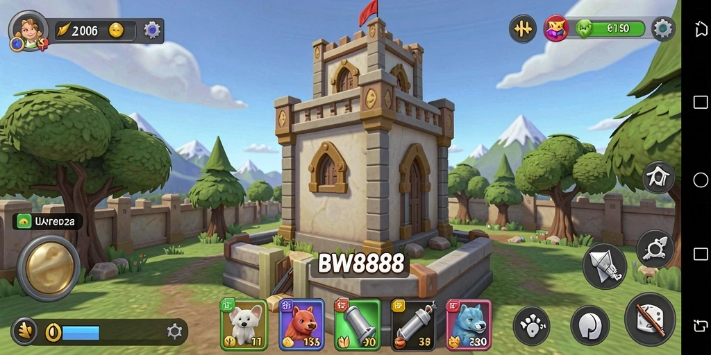 Tampilan gameplay BW888 yang seru dalam Tower Defense.
