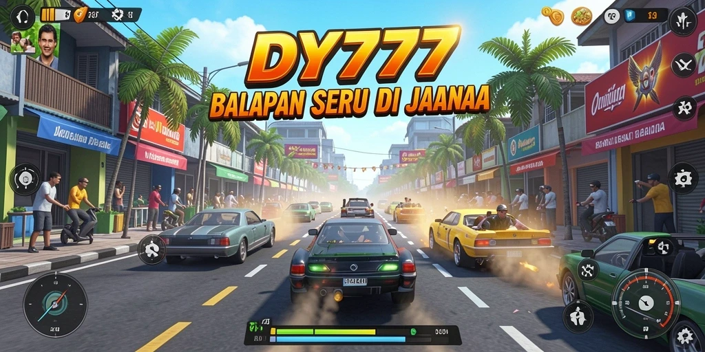 Tampilan gameplay DY777 yang memukau saat balapan.