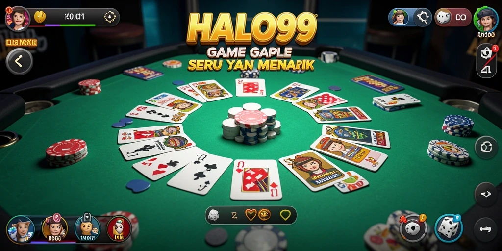 Tampilan gameplay Gaple yang seru di HALO99.