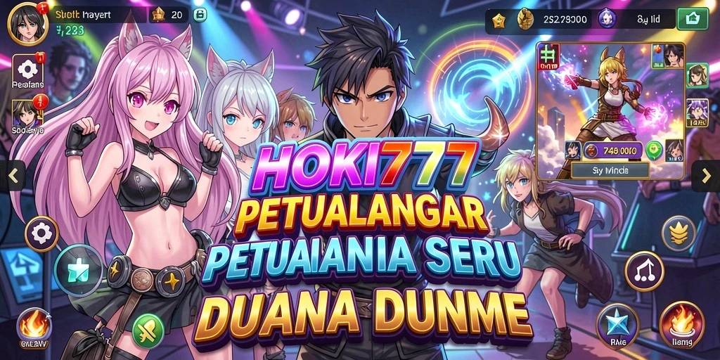 Tangkapan layar gameplay <strong>HOKI777</strong> yang menampilkan karakter Anime yang epik.
