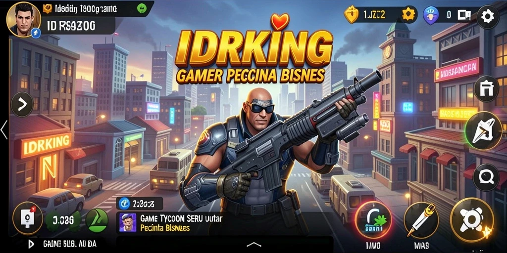 Screenshot gameplay IDRKING yang menampilkan interaksi bisnis.