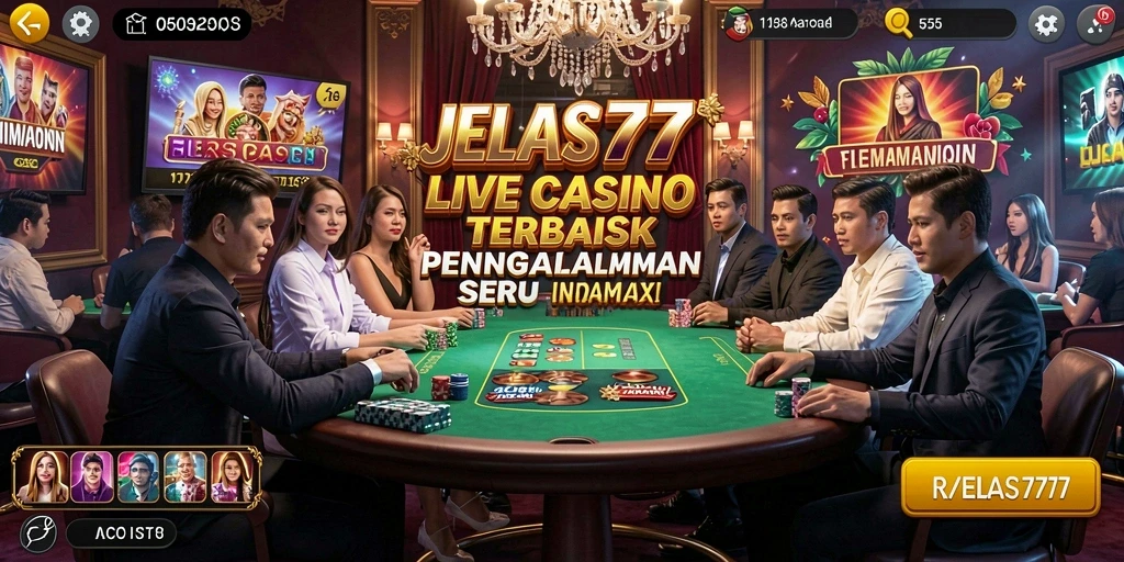 Screenshot JELAS777 menampilkan dealer langsung dan pengalaman permainan yang mendebarkan.