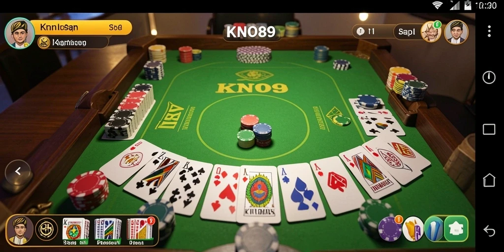 Screenshot gameplay KNO89 dengan tampilan Gaple yang menarik.
