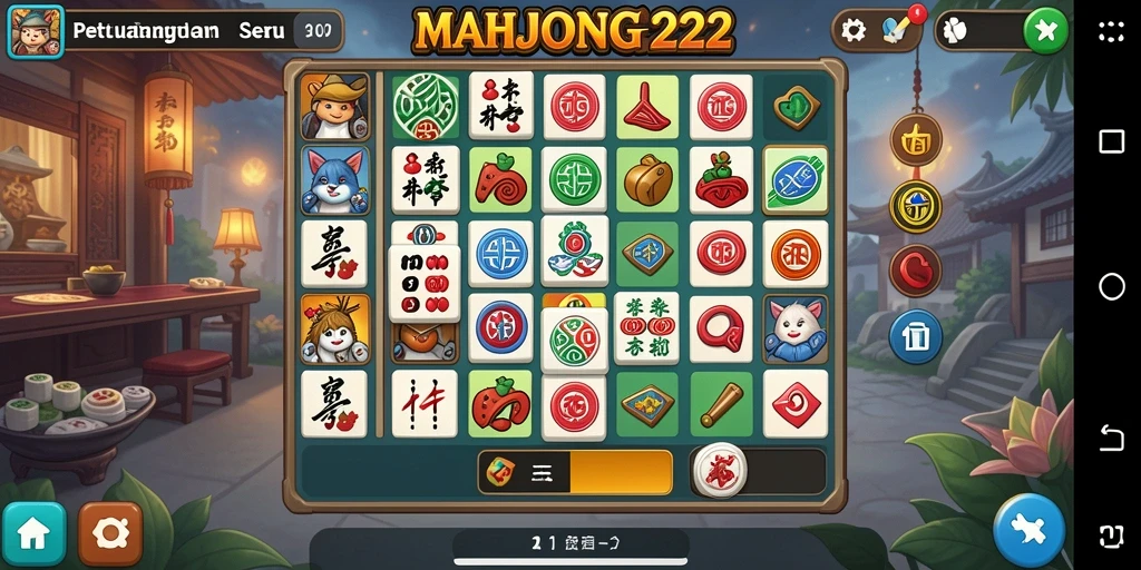 Tampilan gameplay menarik dari MAHJONG222 yang penuh warna.