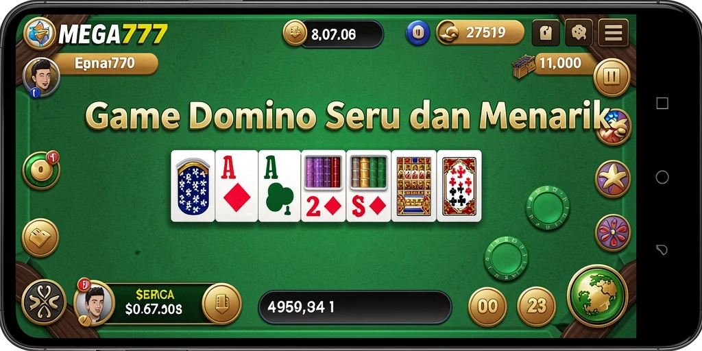 Tampilan permainan domino yang seru dan interaktif.