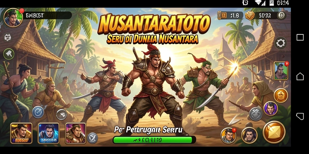 Screenshot gameplay <strong>NUSANTARATOTO</strong> menampilkan pertarungan seru antar karakter.
