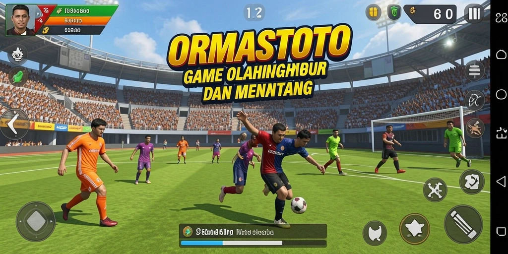 Tampilan gameplay seru dalam ORMASTOTO yang menampilkan aksi olahraga.