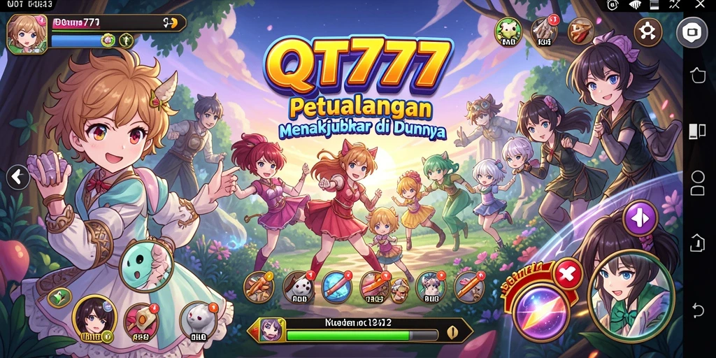 Screenshot gameplay QT777 menampilkan karakter Anime dalam aksi.