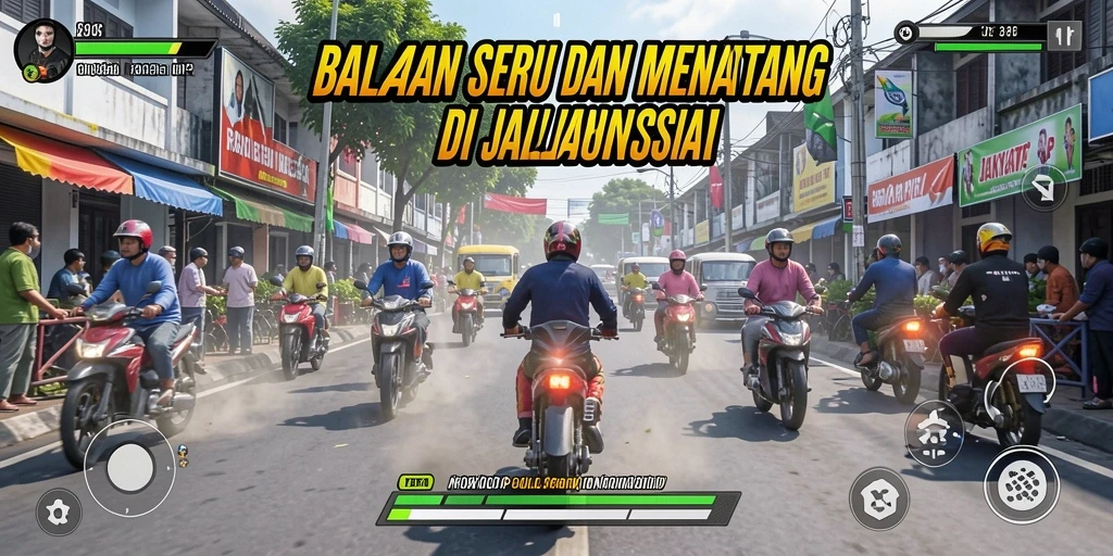 Gameplay seru RAKYATJP dengan mobil balap di jalanan Indonesia.
