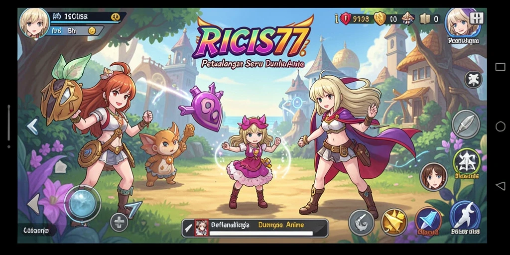 Tampilan gameplay seru dalam RICIS77 dengan karakter anime yang menarik.