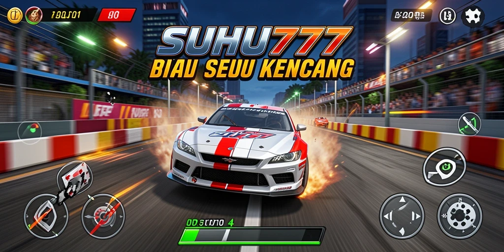 Gameplay menegangkan dan seru di trek balap SUHU777.