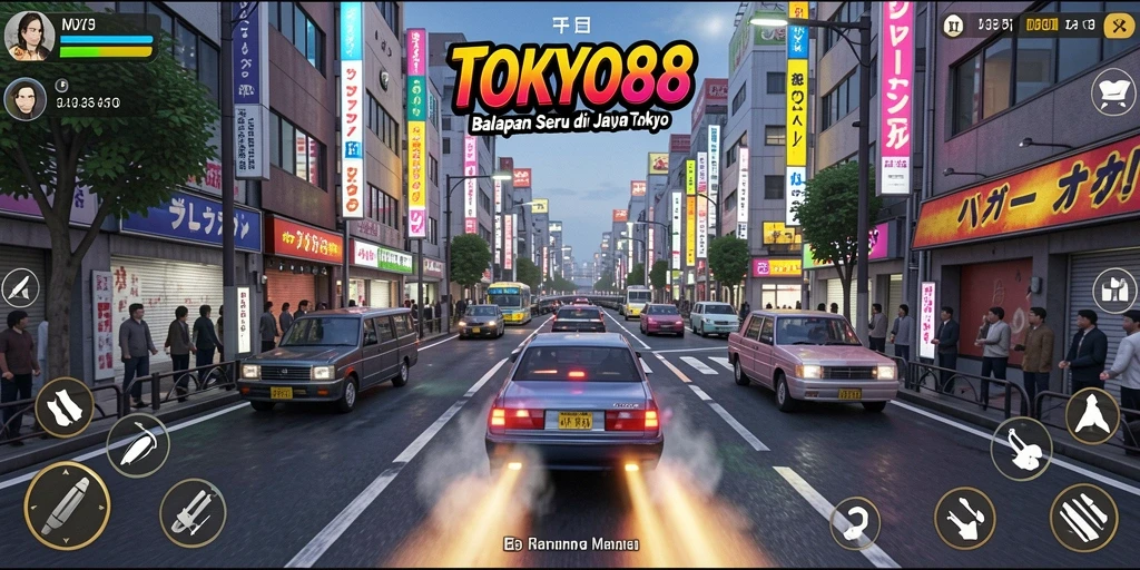 Tampilan gameplay TOKYO88 yang mendebarkan di jalanan Tokyo.