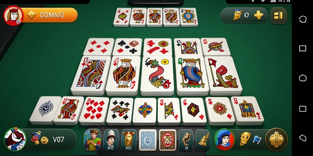 Screenshot gameplay V07 menampilkan pertempuran seru dalam permainan Domino.