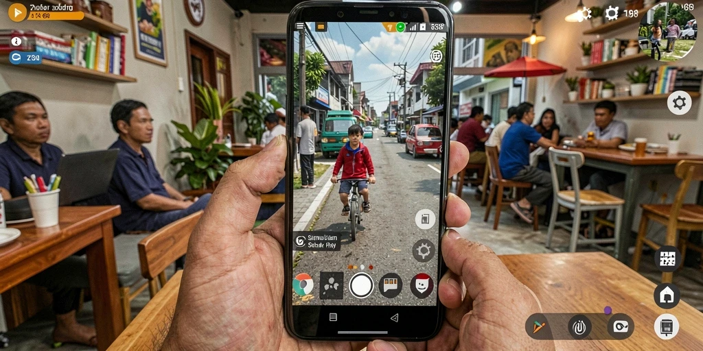 Screenshot gameplay V98 menunjukkan momen interaksi karakter yang menarik.